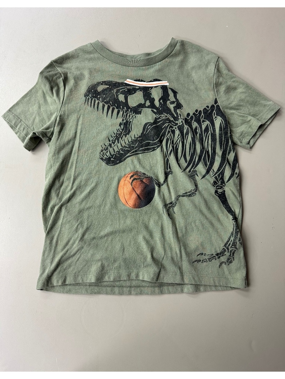 Old Navy Boys' Size M (8) Green T-Shirt with Dinosaur Skeleton